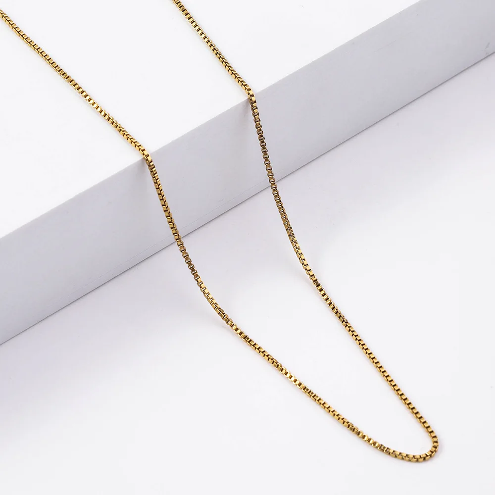 Lot 10pcs Stainless Steel Box Chain Necklace For Women Collar Thin 1.2mm / 1.5mm Extended chain