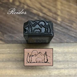 RCIDOS  Wilderness Scene Design stamp 19x10mm(Width x Height),DIY Bracelet/jewelry symbols steel stamp