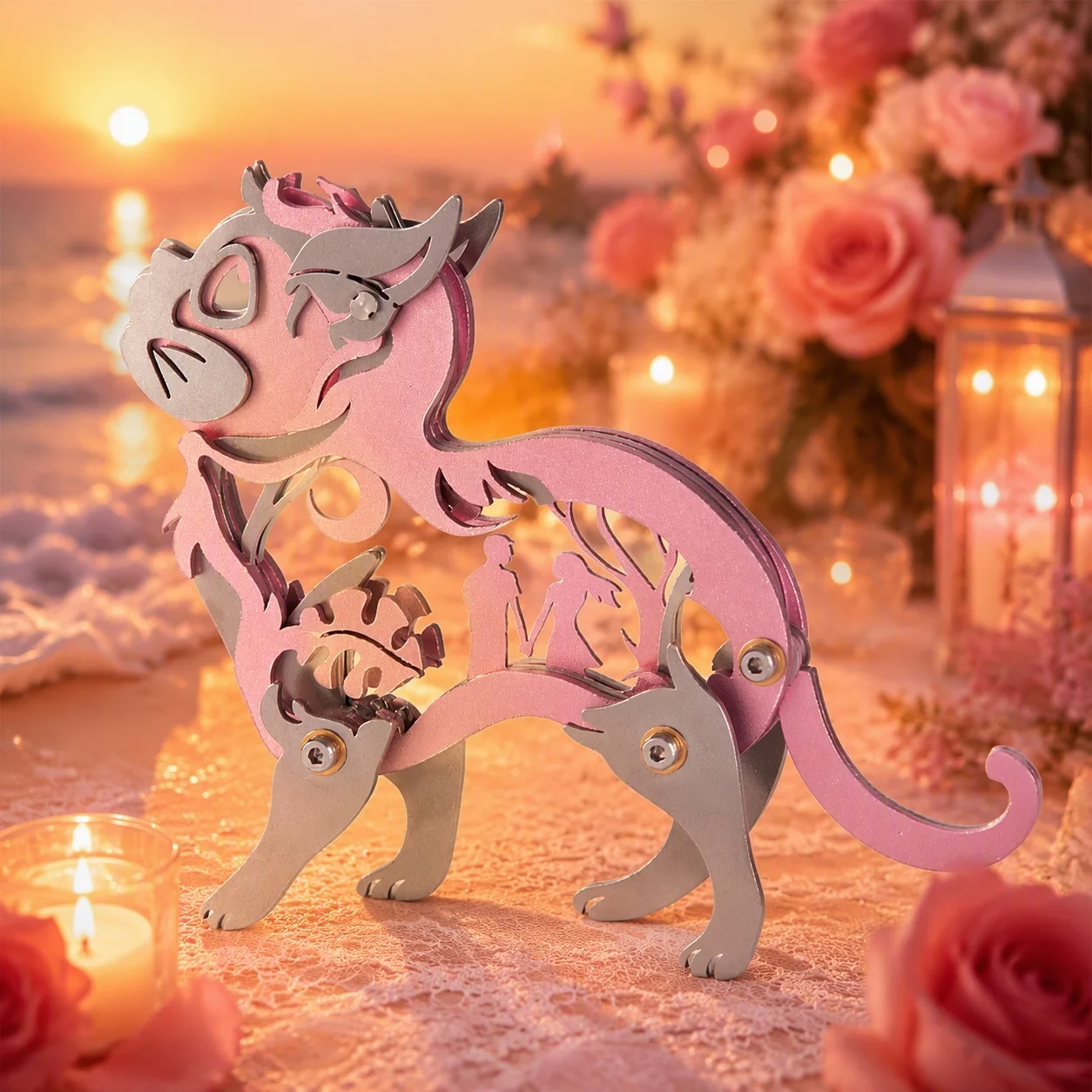 MOKR Dream Cat 3D Metal Puzzle Children's Toys Brain Teaser Puzzles For Adults DIY Assembly Model Kits Birthday Gifts Education