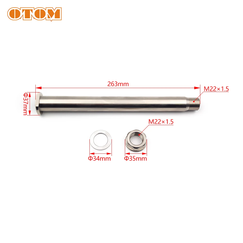 OTOM 2023 Motorcycle Steel Rear Wheel Axle With Nut Kit For YAMAHA YZ250F YZ450F FMONSTER Dirty Bike Rear Wheel Spindle view 2