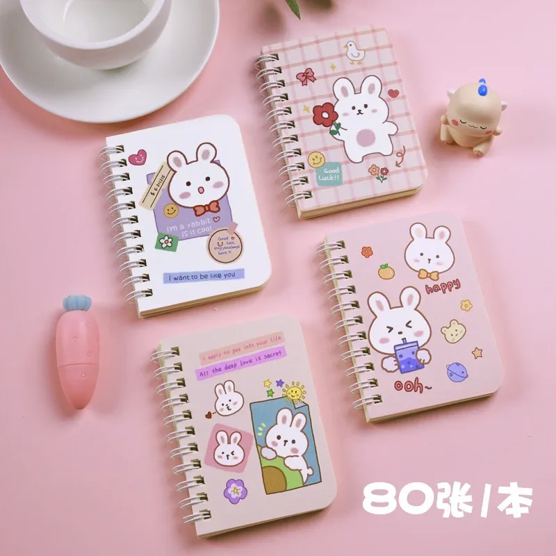 Mini cuaderno portátil Kawaii, pequeño para notas diarias Bloc de notas, papelería de oficina escolar, conveniente para llevar, lindos cuadernos