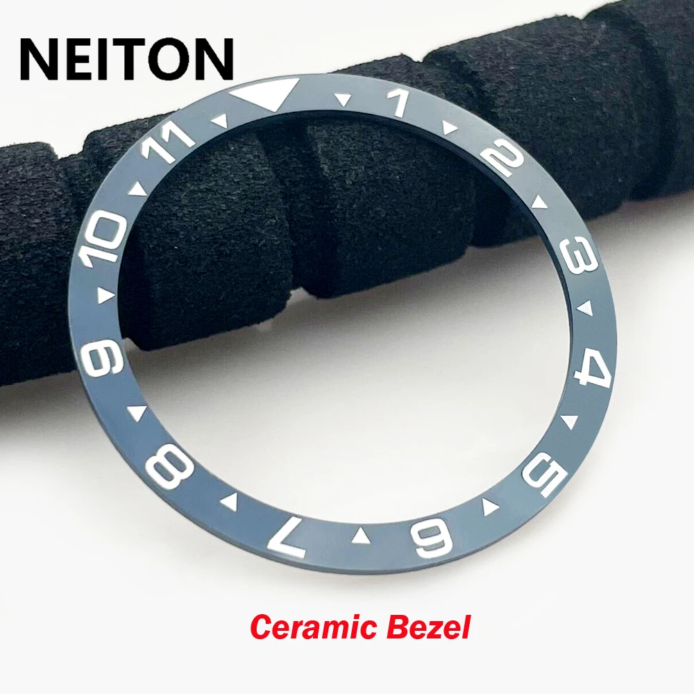 NEITON 38mm flat ceramic bezel fit SKX007 SKX009 stainless steel Bezel insert 38mm*31.5mm Watch Accessories Parts