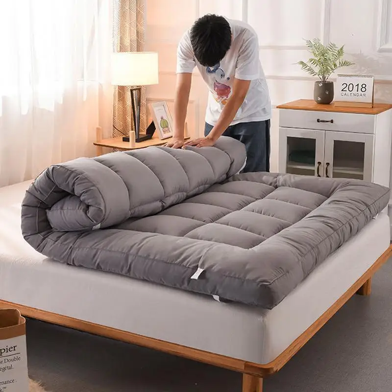 Colchón suave relleno de terciopelo para dormitorio, Tatami grueso, plegable, individual, cama doble, almohadilla para cama King