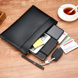 New Men's Clutch Bag Wallet Soft Leather Black Brown Large Capacity  Man Clutch Wallet Long Designer Business Man Clutch Purs