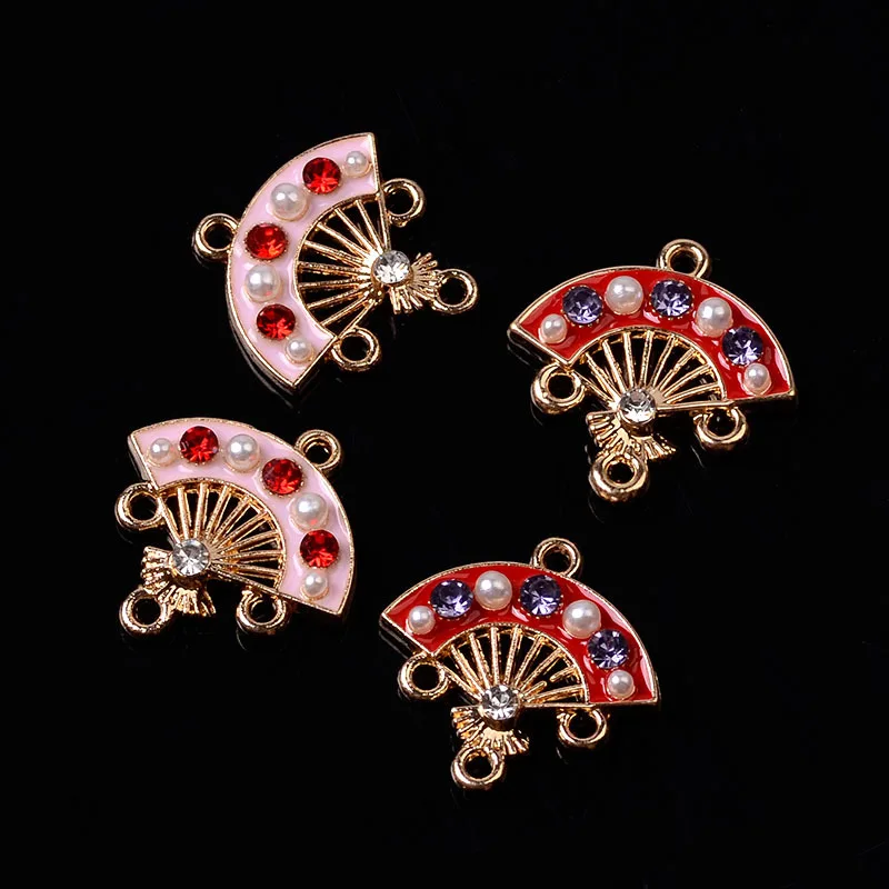 

100Pcs sets of new Chinese style oil dripping small pendant, fan tassel pendant DIY earring jewelry wholesale accessories