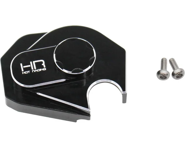 Hot Racing SXTF38C01 CNC Billet Aluminum Gear Box Dust Cover Black 29.8x5x21mm for Axial SCX24 Deadbolt/JLU