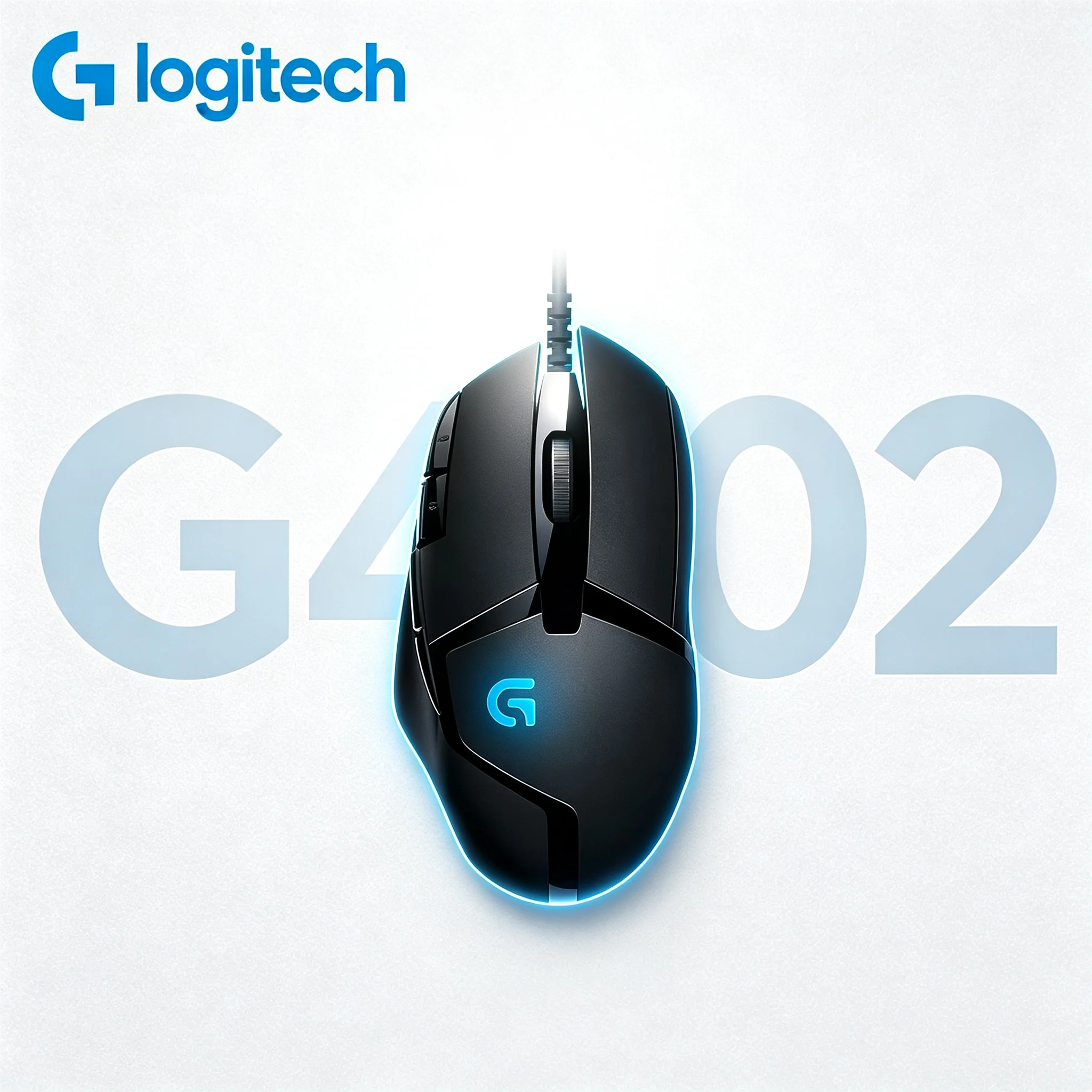 Logitech G402 Wired Gaming Mouse Ergonomic Non‑Slip Body Design Adjustable DPI Sensitivity For Laptop Desktop Games