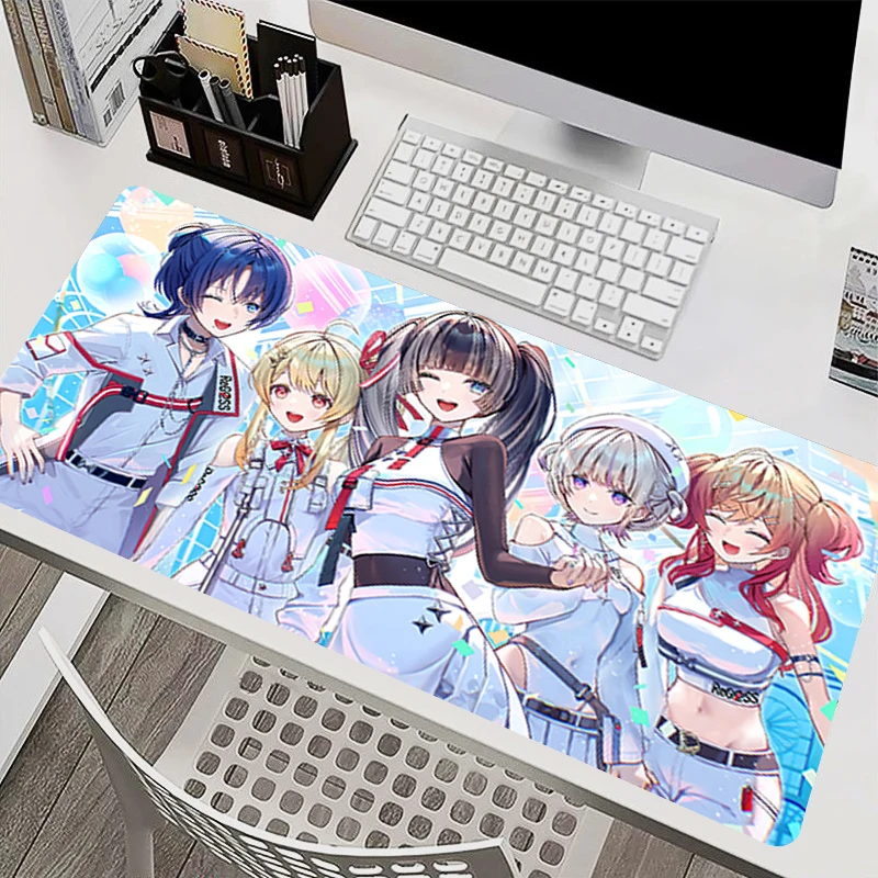 kawaii Mouse Pad Hololive Juufuutei Raden Anime Extended Mousepad Non Slip Gamer Desk Mat Gaming Mouse Mat Smooth Surface Carpet