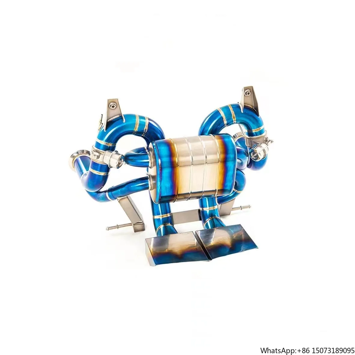 

Blue Burnt Titanium Exhaust Pipe Muffler Vacuum Valves Stainless Steel for Aventador LP 700 6.5L