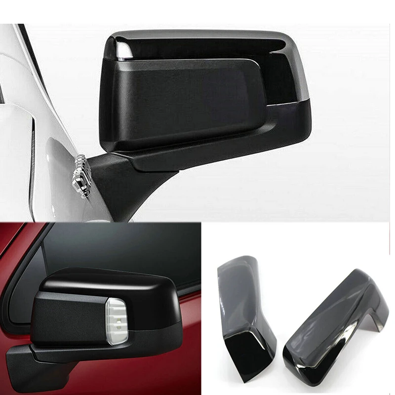 

For 2019 2020 Chevy Chevrolet Silverado 1500 & GMC Sierra 1500 Car Rearview Side Mirrors Cover Sticker Trim Decor ABS Black