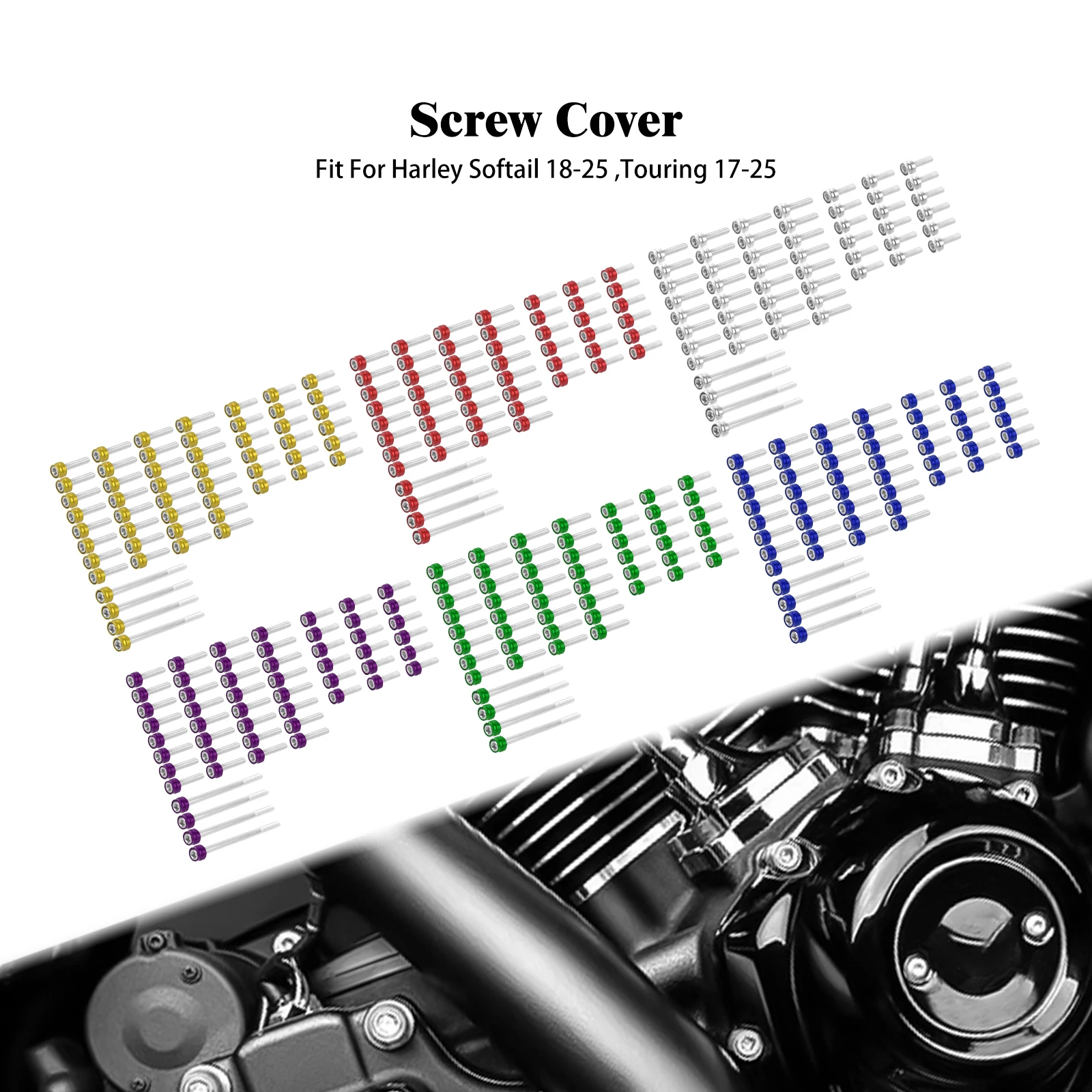 

Motorcycle 54PCS Engine Cylinder Bolt Kit Screws For Harley M8 Softail Breakout FLFB 18-25 Touring Road King Street Glide 17-25