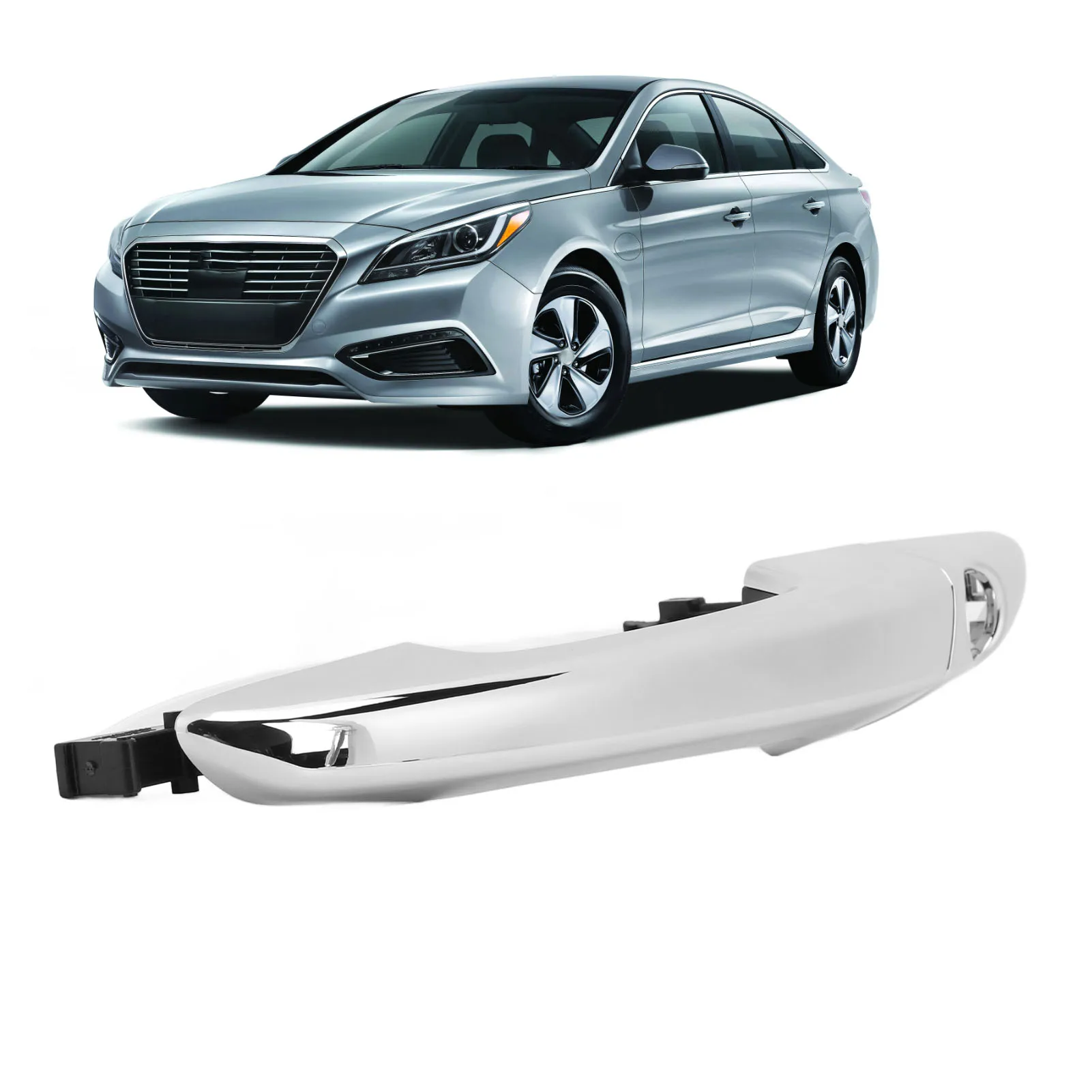 

Передняя левая внешняя дверная ручка с отверстием для ключа 82651-C1110 Хромированная внешняя ручка двери для Sonata 2015-2019 гг.