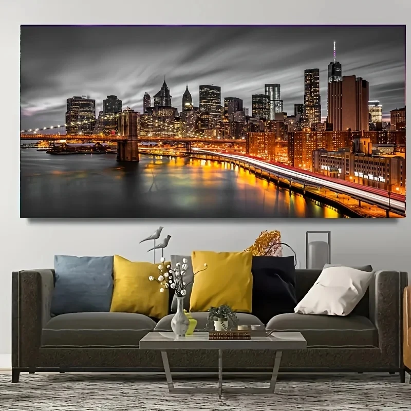 Large New York Manhattan Cityscape Diamond Painting Diy Full Square Round Diamond Art Mosaic Embroidery Large Size Home Decor