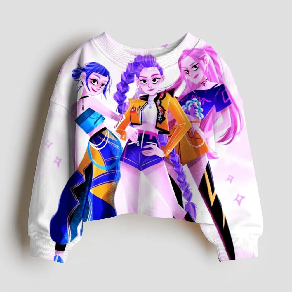 

KPop Demon Hunters Sweatshirt Huntrix Anime Cartoon Spring Autumn Clothes Tie-dye Versatile Long Sleeve Girls Trend Leisure Tops