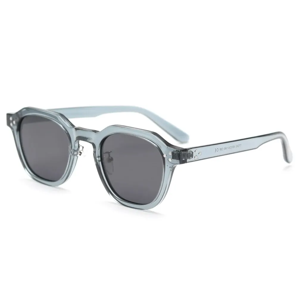 Gepolariseerde zonnebril voor dames heren TR90 vierkante polygoon vintage zonnebril met dik frame luxe merkontwerp retro brillen