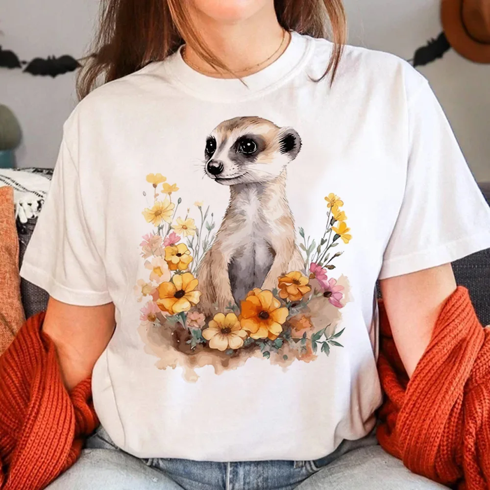 Meerkat t shirt women harajuku Tee girl y2k designer clothes