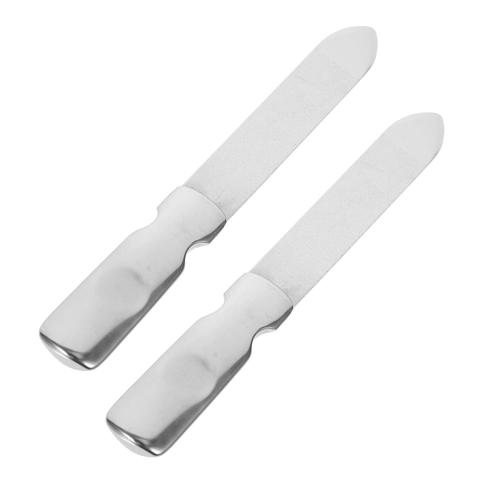 

2pcs Nail Files Stainless Steel Grooming Tools Strips Manicure Sanding Grits Polishing Professional Practical Longlasting