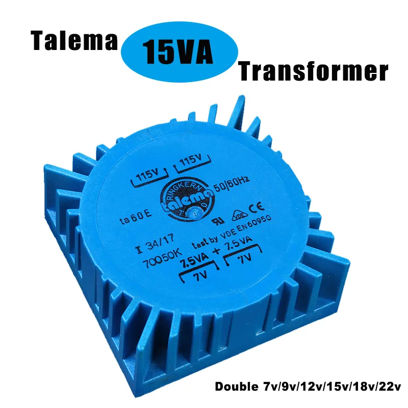 

Hifi Original Talema 15VA TALEMA Sealed Square Amplifier Transformer For Home Sound Audio DAC 15W Double 7V 9V 12V 15V 18V 22V