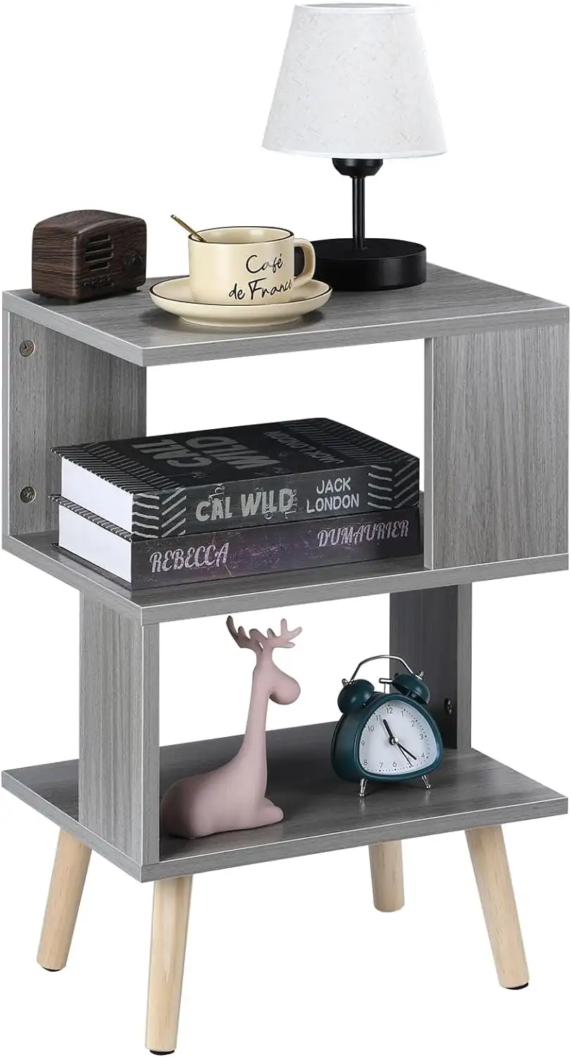 

Nightstand Open Side Table, gray