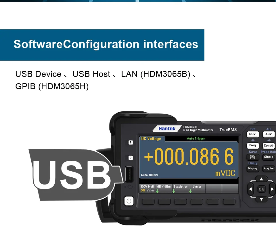 Hantek Bench Multimeter HDM3065/A/B/S/H Digital Multimeter 6 1/2 Bit Resolution High-speed Sampling Frequency Tester Meter