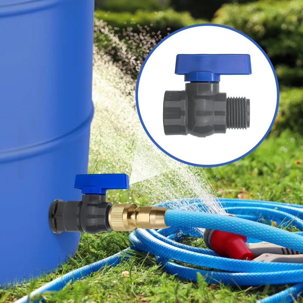 1Set 3/4GHT PVC Aquarium Fish Tank Connector Inlet Water Drain Pipe Joint Valve Irrigation Water Tank Bulkhead Fittings