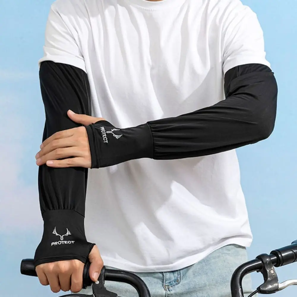 Anti-UV Ice Silk Sleeves UV Insulation Sun Protection Sunscreen Sleeve Arm Covers Long-sleeved Glove Cycling Gloves Women/men