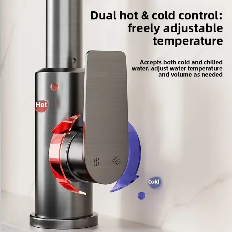 for kitchen splash proof faucet rotatable household grey dishwasher mixer tap hot and cold water kitchen sink faucet with