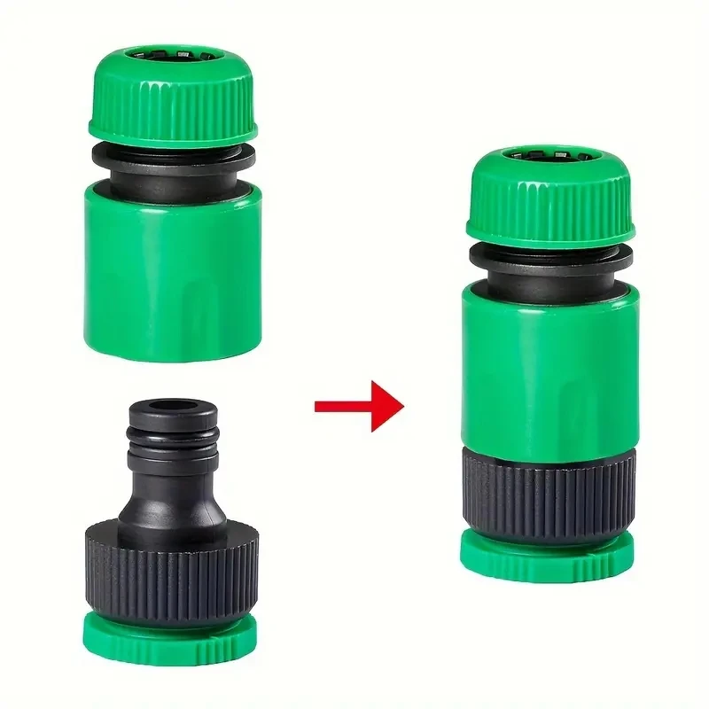 Horticultural universal irrigation green quick connect 4-point water connector nipple docking watering sprinkler pipe connector