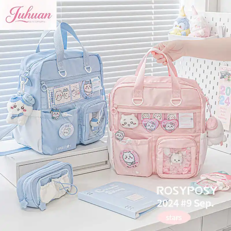 

Japanese cream star drawstring class student ltabag schoolbag girl start tutoring hand-held shoulder oblique span bag for women