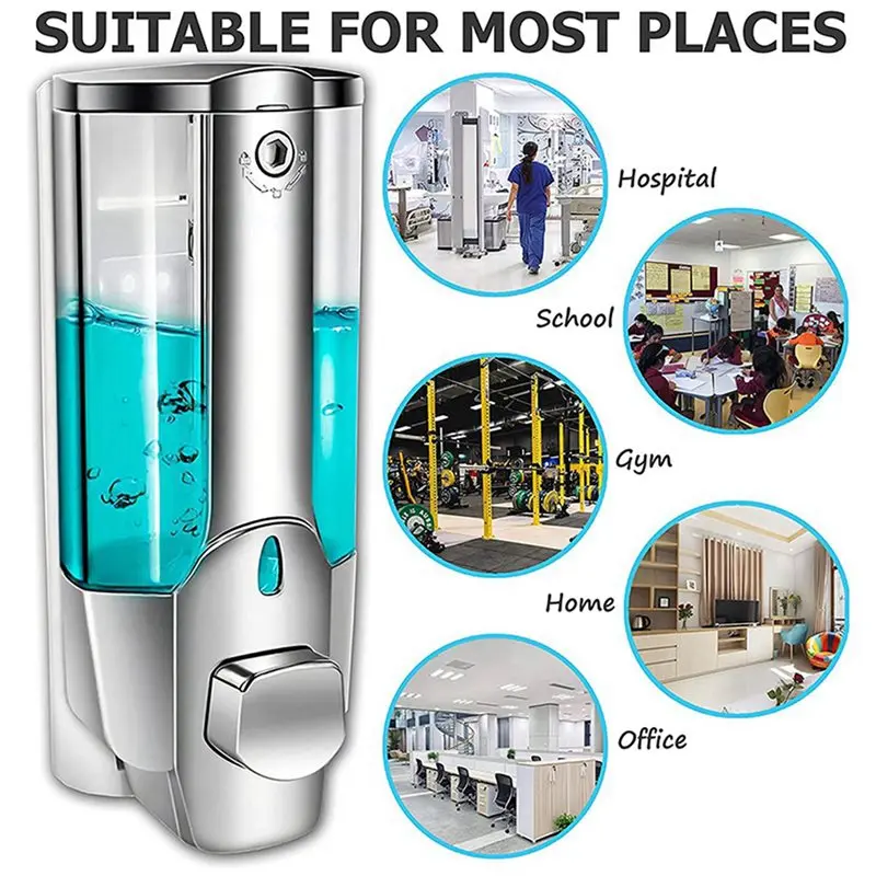 

Дозатор для мыла LLCS-6X, настенный дозатор для рук, ручной дозатор для геля 350 мл, для геля для душа, шампуня