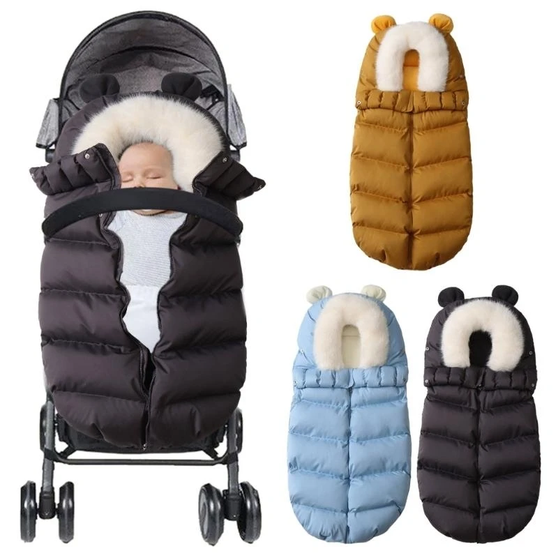 J15U Baby Pushchair Footmuff 2024 Winter Cart Warm Wrap Clothing Universal Strollers Sleeping Bag Windproof Outdoor Essential