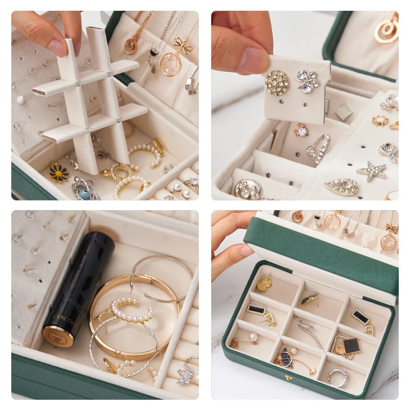 3 Layer Jewelry High Capacity Jewelry Box Organizer Necklace Earrings Rings Jewelry Packaging Display Box