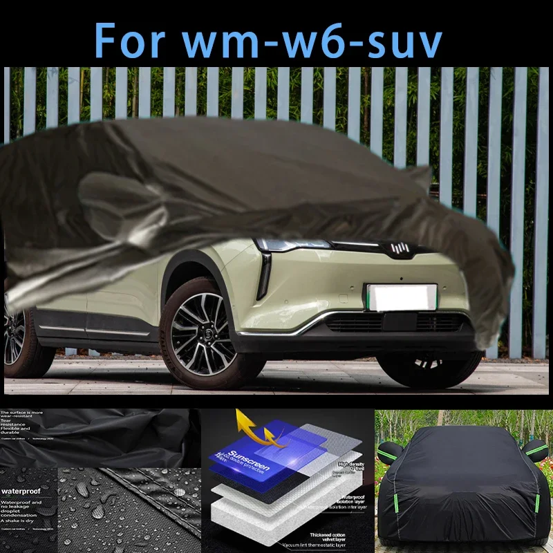 

For wm-w6-suv Outdoor Protection Full Car Covers Snow Cover Sunshade Waterproof Dustproof Exterior Car accessories