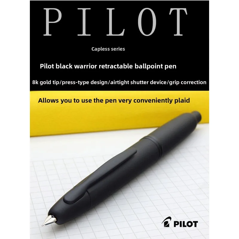 Japan Pilot Retractable Fountain Pen Matte Black Black Chrome 18K Gold Capless Writing Pen for Office Business Gift