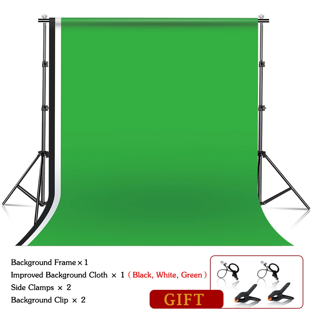 

Backdrop Support System Kit For Muslins Backdrops Free Telescopic Background Stand Adjust Width and Height With Carry Bag Clip