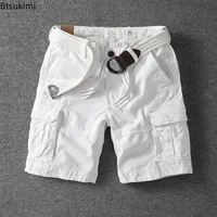 New 2025 Men's Summer Casual Loose Fit Shorts Straight Leg Workwear Trousers Youth Fashion Solid Color Camouflage Workwear Short