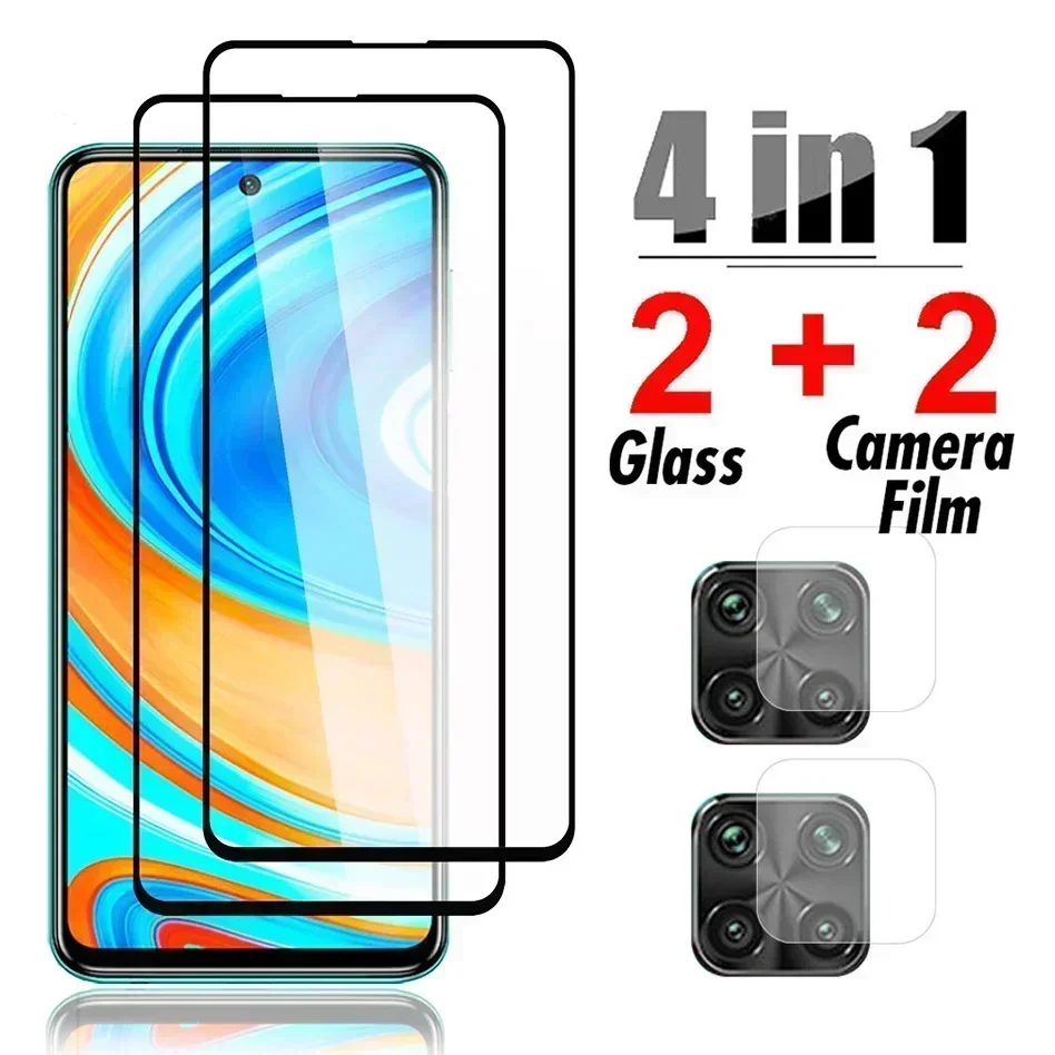 4in1 Full Cover Protective Glass for Redmi Note 9 8 Pro 9S 9T 8T 7 Camera Screen Protector for Xiaomi Redmi 9 9T 9C NFC 9A 8A 7A