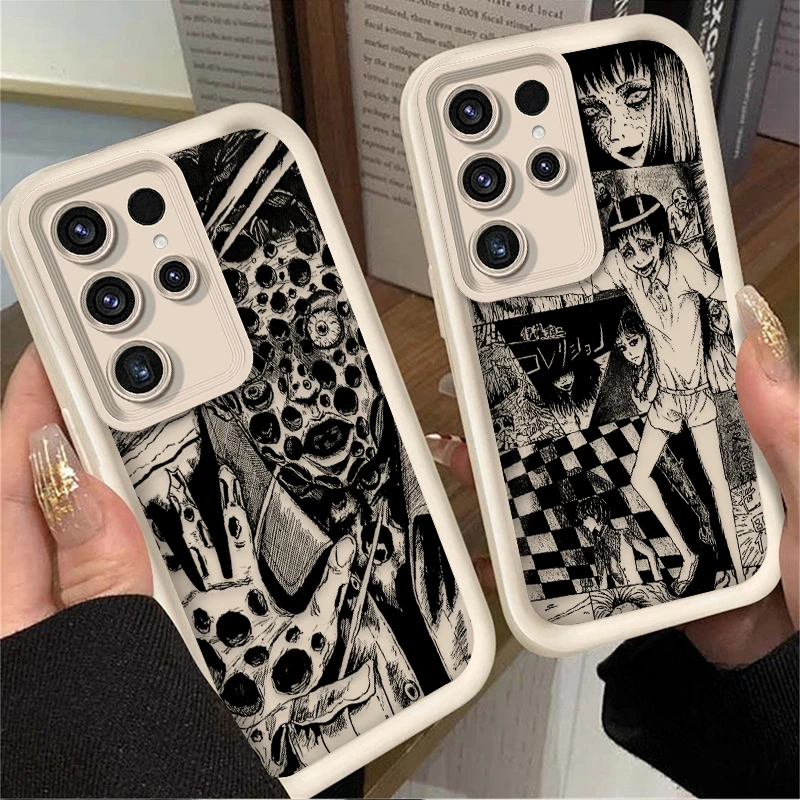 Funda de teléfono Junji Ito Terror Art para Samsung Galaxy S24 S25 S23 Ultra S22 S21 Plus FE A36 A56 A26 A16 A06 A25 A35 A55 5G