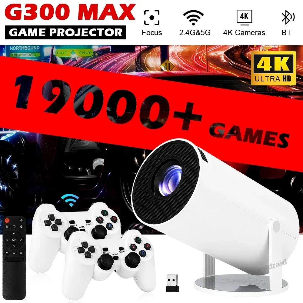 G300 MAX Retro Video Game Console Game Projector Wireless Controller Plug and Play 4K ULTRA-HD Android11 BT5.0 Home Cinem - Image 3