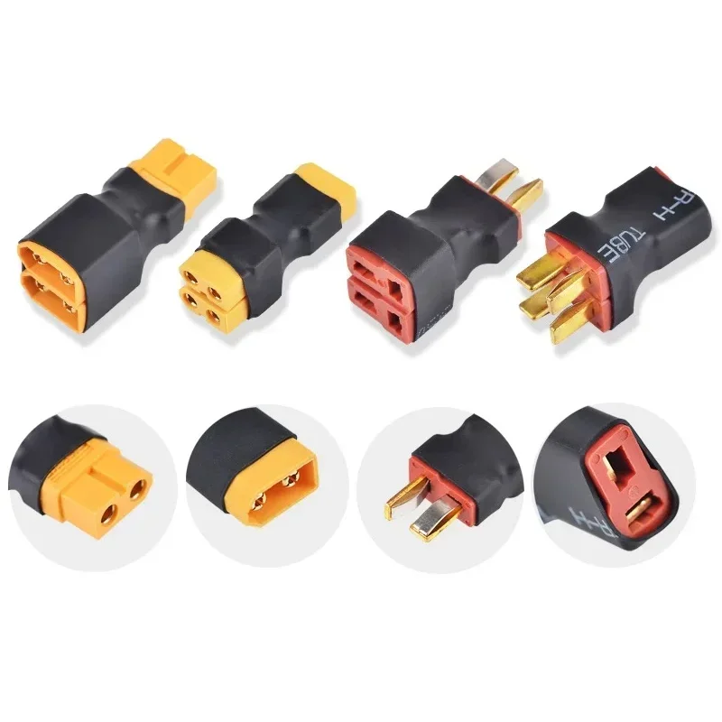 

T-plug XT60 Parallel/Series Adapter Connectors 1 Female to 2 Male / 1 Male to 2 Female Plug For RC Lipo Battery ESC Adapter