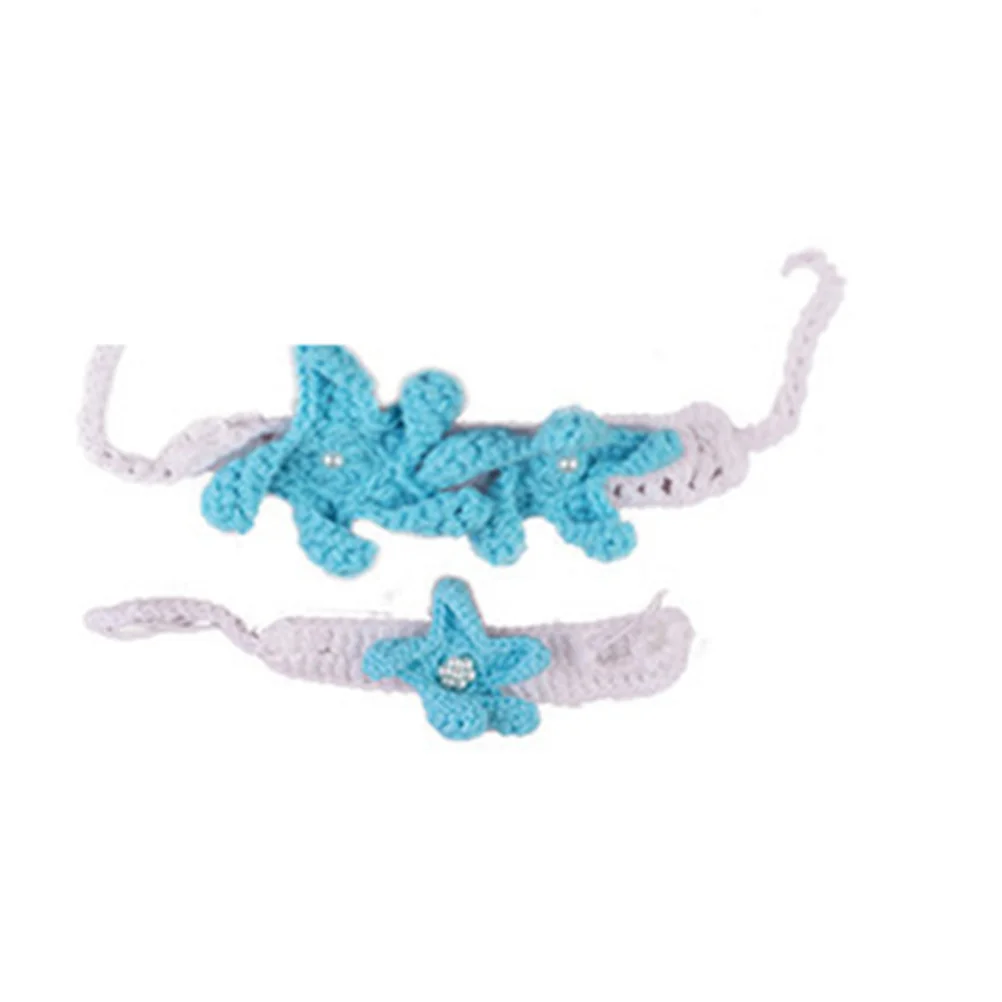 1 مجموعة الوليد حورية البحر ذيل البدلة الطفل زي السماء الزرقاء الحياكة الكروشيه الرضع التصوير الدعائم الطفل تأثيري الدعاوى