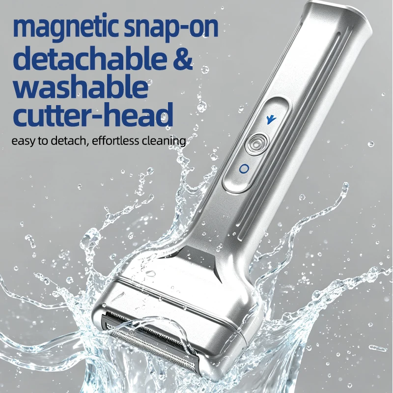 New Reciprocating Electric Shaver for Men, Portable and Powerful Shaver with Slim Metal Body and Beard Blade