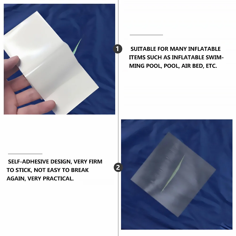 10-teiliges wasserdichtes Reparaturband für aufblasbares Pool, selbstklebendes Patch-Set, einfach zu bedienende Befestigung für tragbare Schwimmbäder und Luftbetts