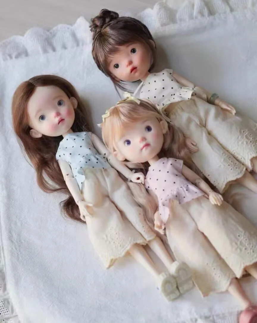 

2 шт. топ + брюки для отдыха в горошек 2025 Blythe/landoudou (подходит для Lulu,ymy24, Ob22,24,26,zone, Jenny)