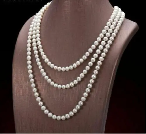 

50" 20" 36" AAA 8-9MM AAA NATURAL SOUTH SEA WHITE PEARL NECKLACE 14k GOLD CLASP