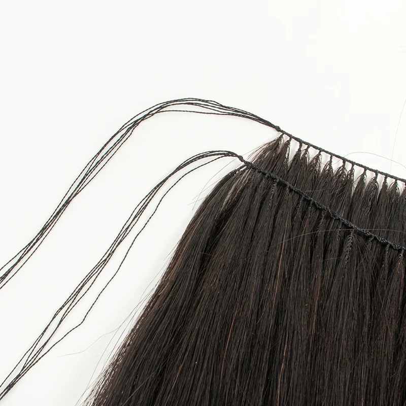 VADES Invisible Feather Hair Extensions Human Hair Long Straight Hair Extension Natural Sew In Microring Hair Weft for Women