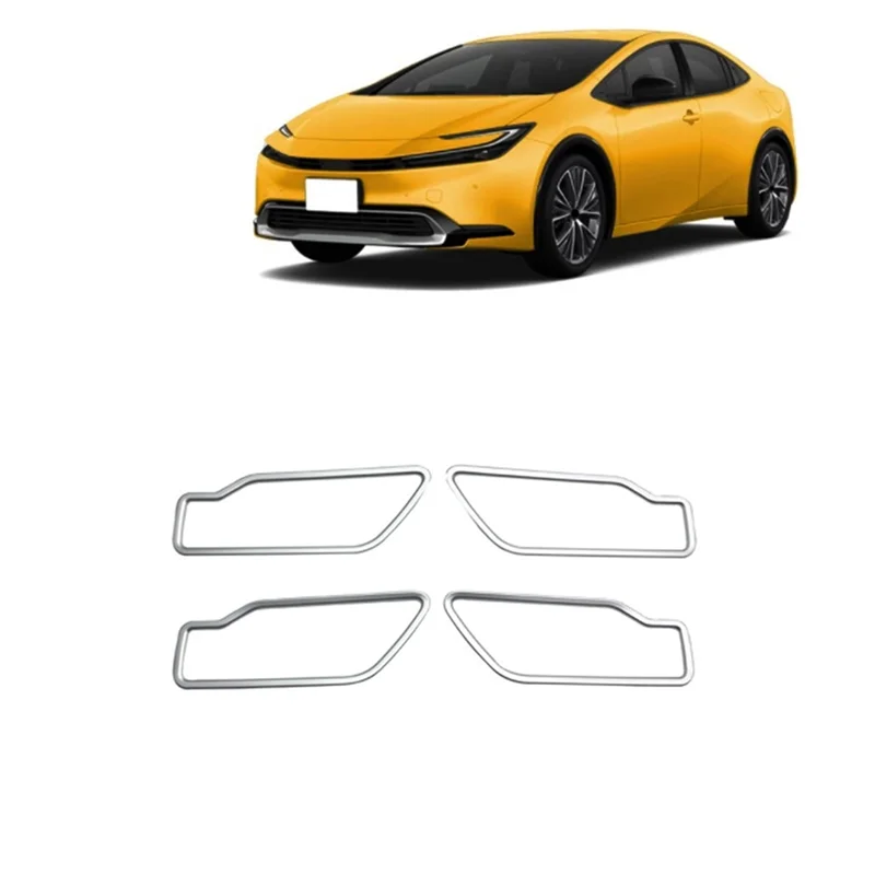 غطاء وعاء لباب السيارة الداخلي ، إكسسوارات داخلية مزخرفة ، فضة ، 60 سلسلة ، تويوتا بريوس ، مقبض ،