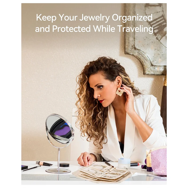 

【Home-Accessories】Portable Jewelry Organizer Box With Zipper Binder Travel Jewelry Organizer Box For Women, Jewelry Case