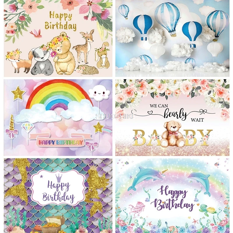 

Children's Birthday Jungle Animal Elephant Background Baby Family Shoot Poster Photo Background Studio Props MM-06