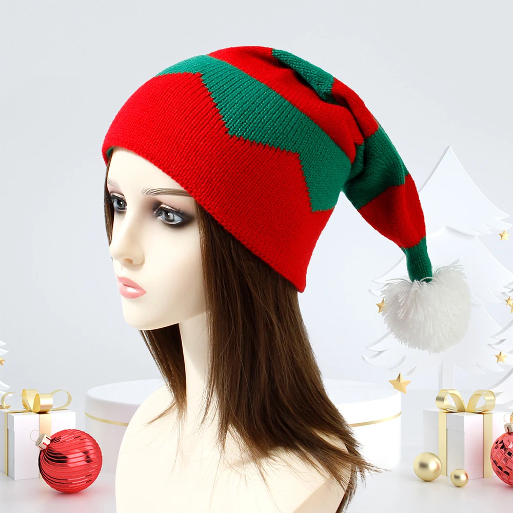 Adult Baby Christmas Hat Cute Navidad Hat Pompom Knitted Adult Child Soft Beanie Santa Claus Hat New Year Kid Gift Xmas Decorate